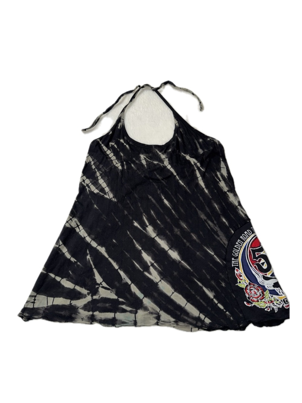 Grateful Dead Tie-Dye Black Halter Tank Top with 50th anniversary - Picture 1 of 7